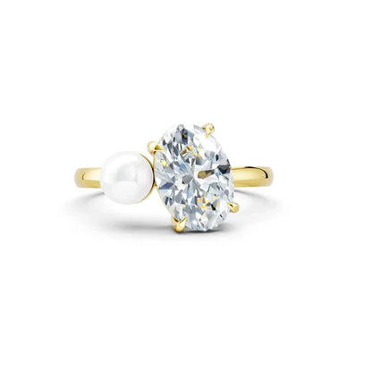 Ariana Grande Inspired  Oval Crushed Ice Moissanite Engagement Ring Forever For Love