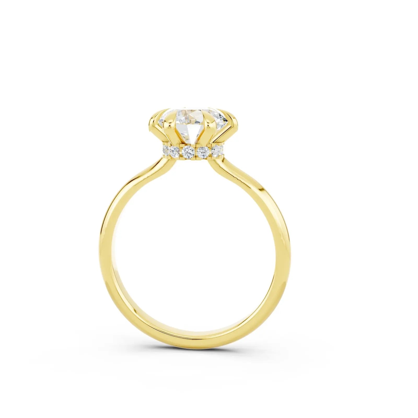 6-Prong Round Diamond Ring with Hidden Halo Forever For Love