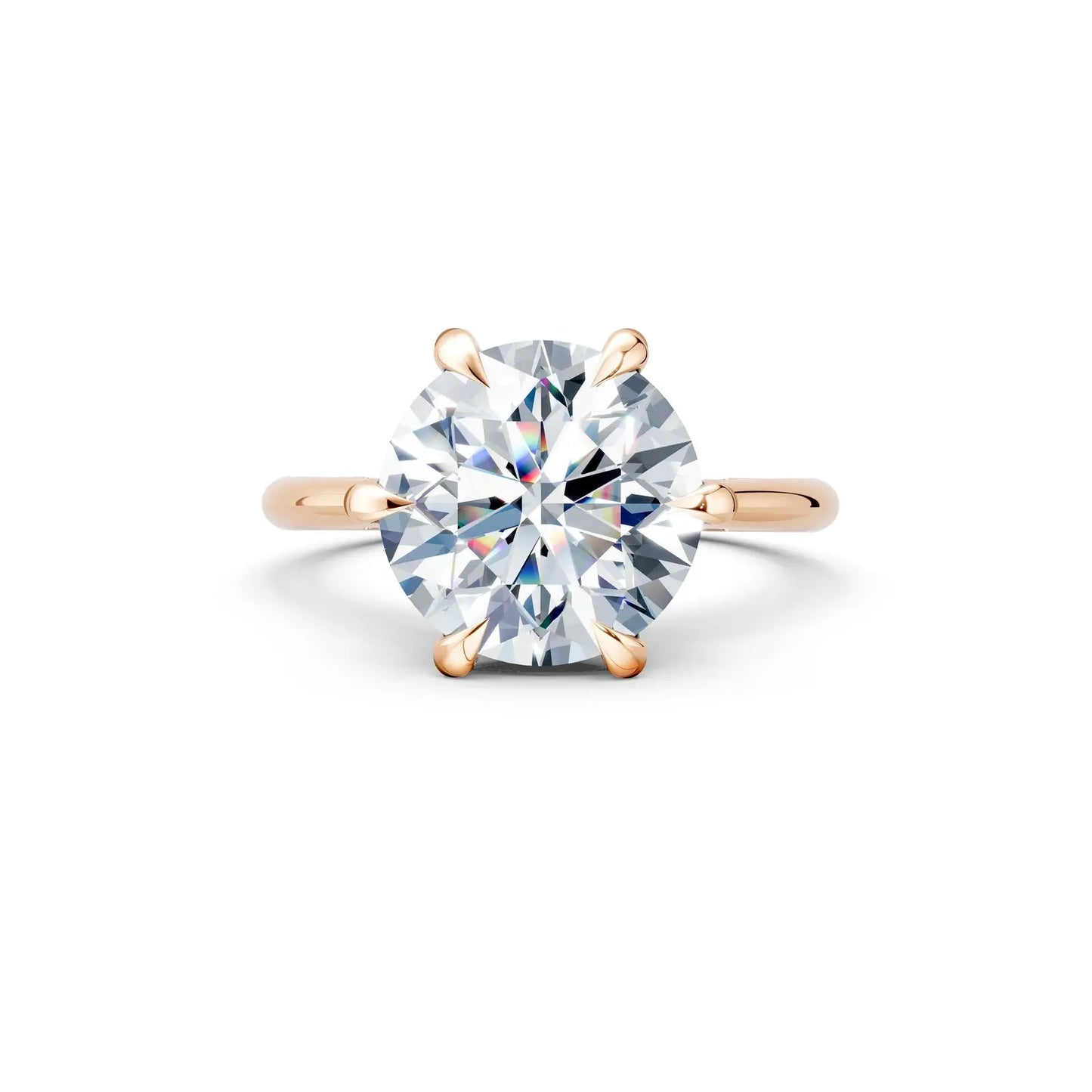 6-Prong Round Diamond Ring with Halo Prong Forever For Love