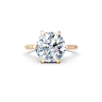 6-Prong Round Diamond Ring with Halo Prong Forever For Love