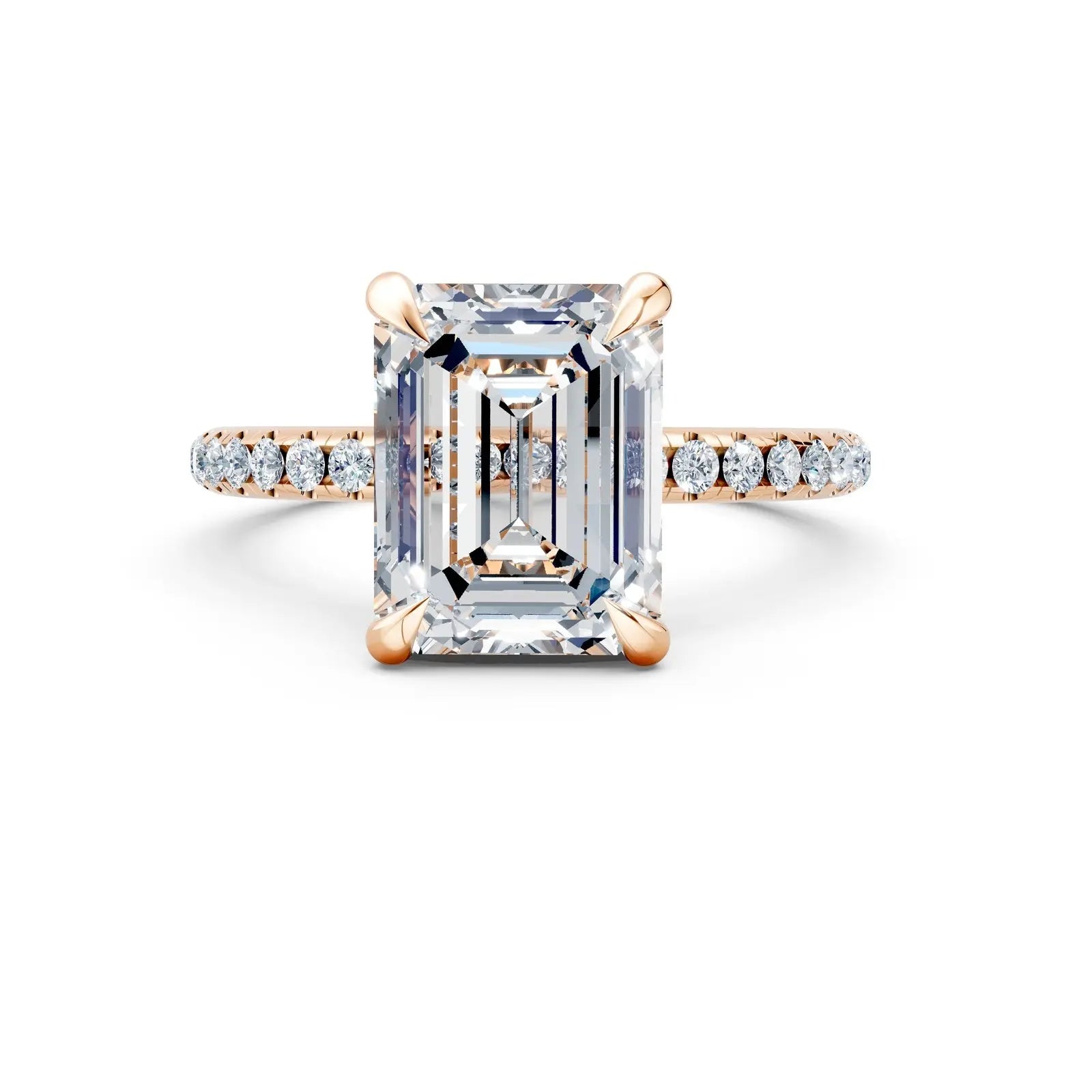 Radiant Cut Center Stone with Round Halo Pave Diamond Engagement Ring Forever For Love