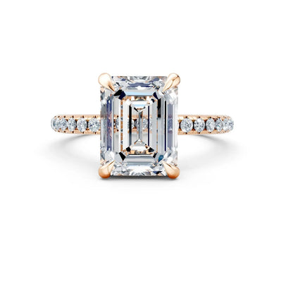 Radiant Cut Center Stone with Round Halo Pave Diamond Engagement Ring Forever For Love