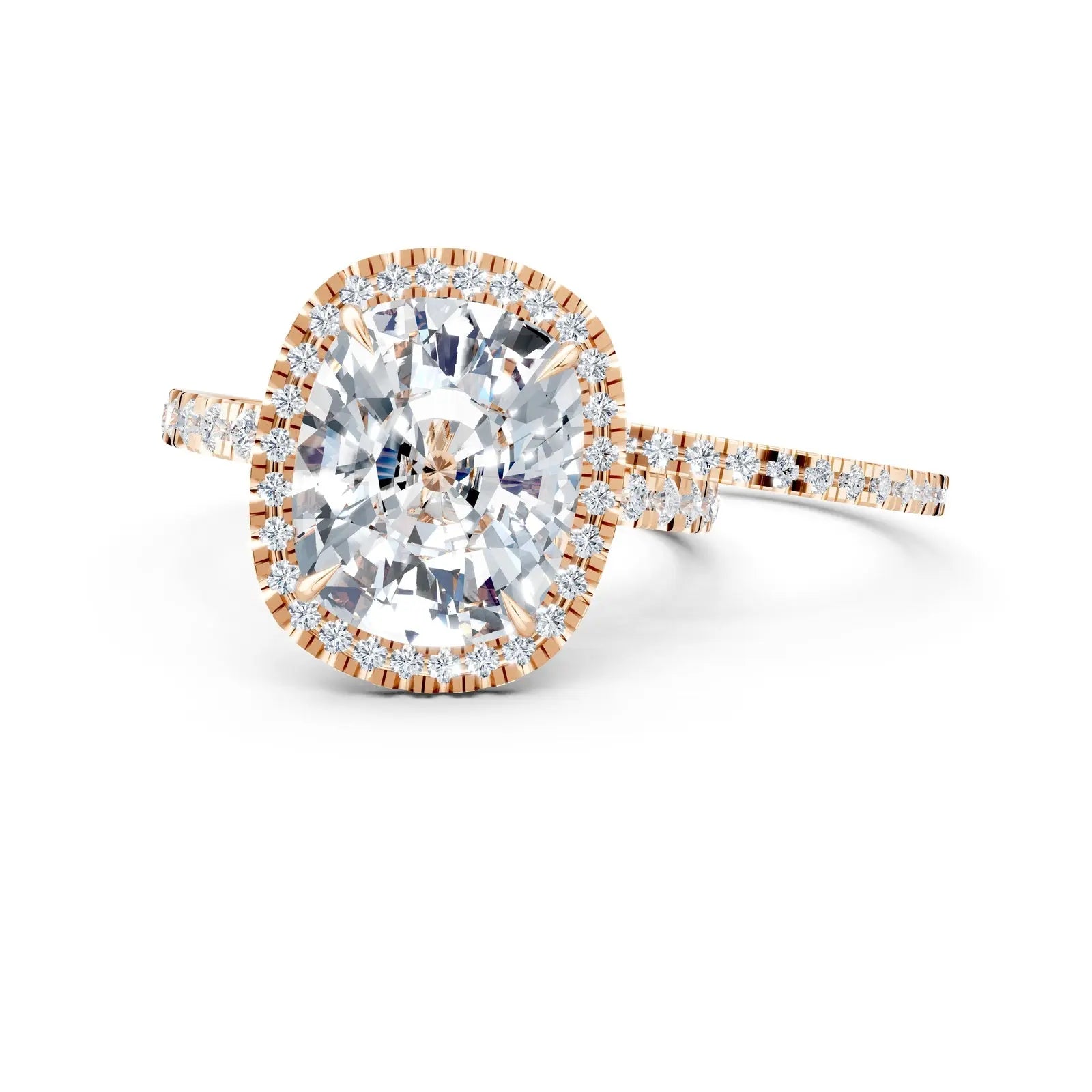 Radiant Cushion-Cut Double Pave Halo Diamond Ring Forever For Love