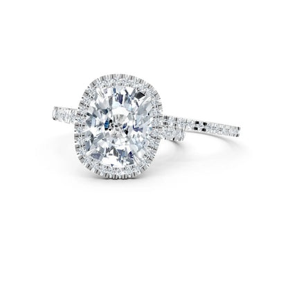 Radiant Cushion-Cut Double Pave Halo Diamond Ring Forever For Love