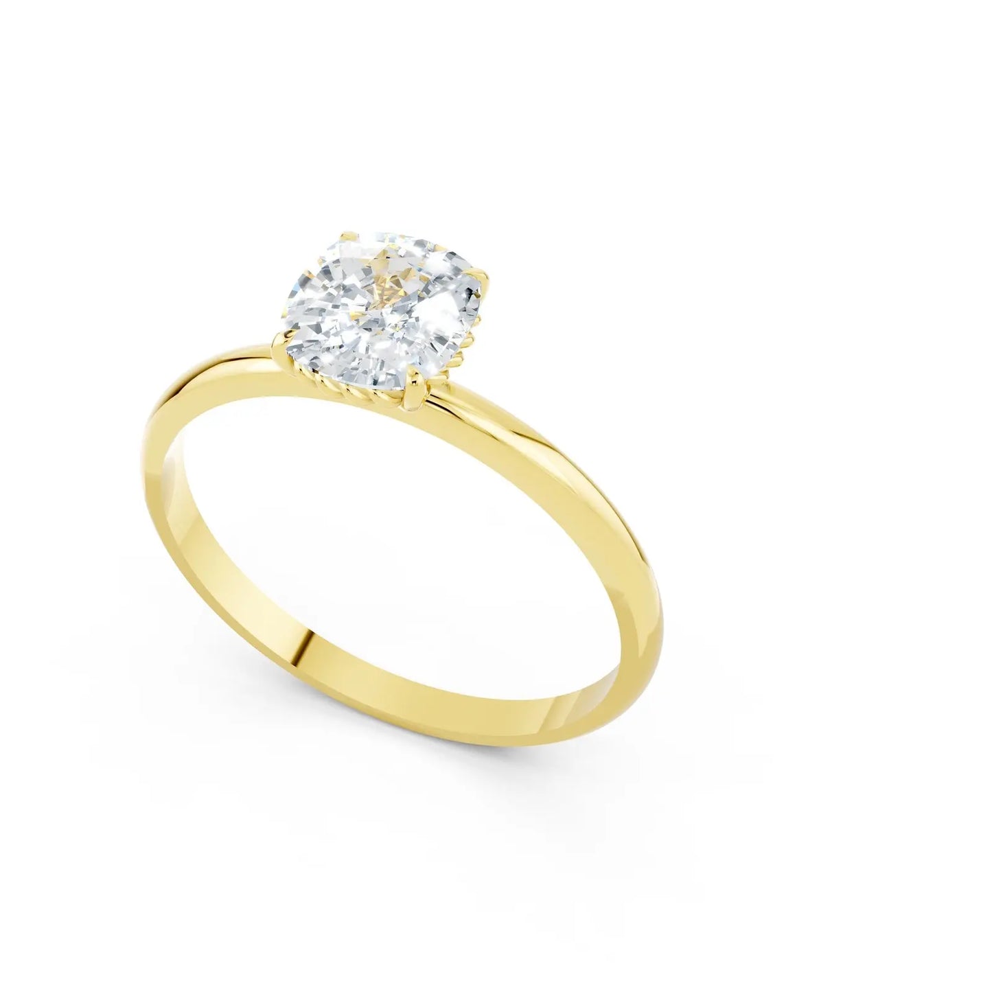Solitaire Cushion Cut Diamond Engagement Ring Forever For Love