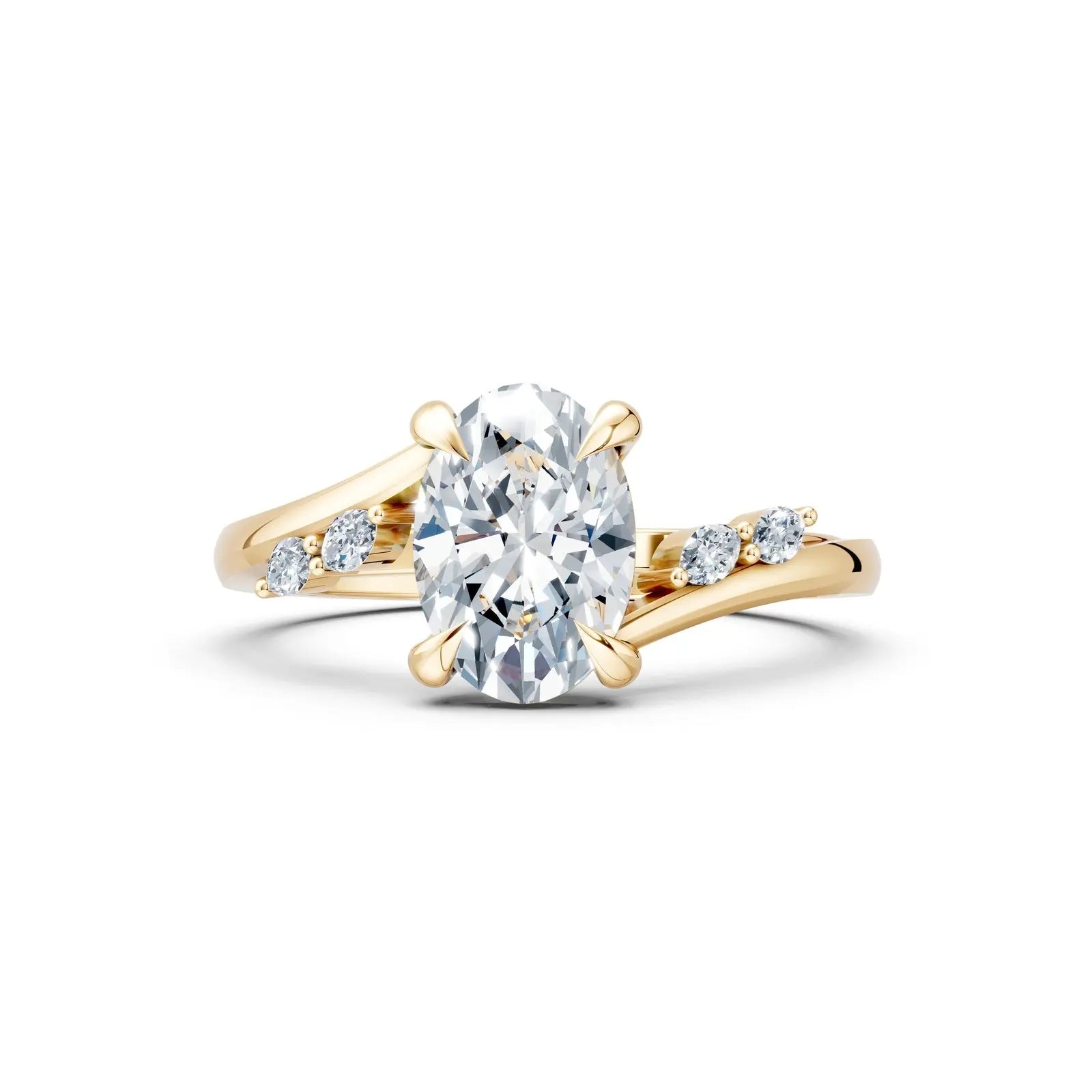Unique Oval Diamond Ring with Marquise Band Forever For Love
