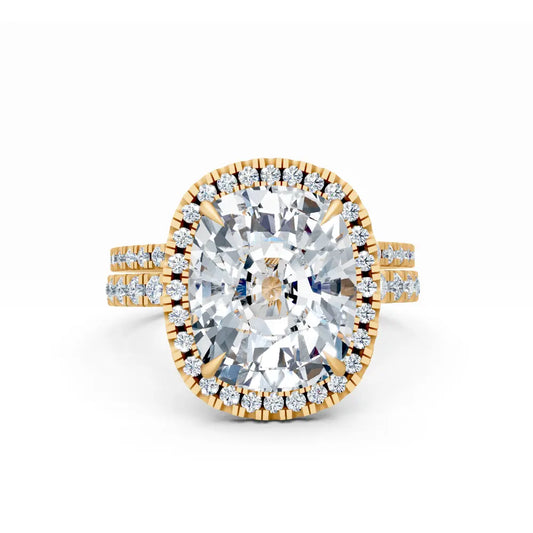 Radiant Cushion-Cut Double Pave Halo Diamond Ring Forever For Love