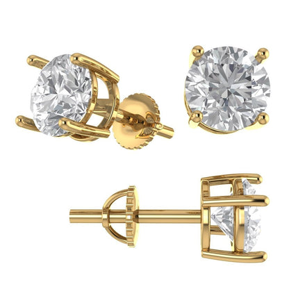 Solid Gold Diamond Stud Earring