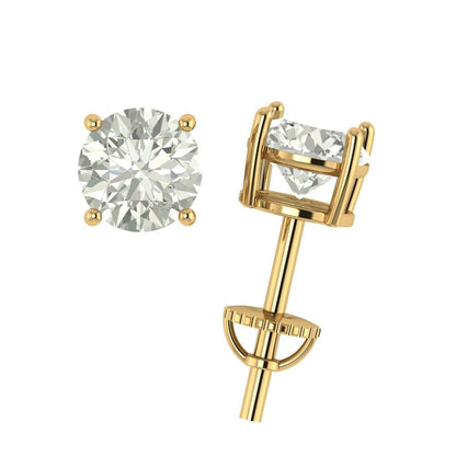 Solid Gold Diamond Stud Earring