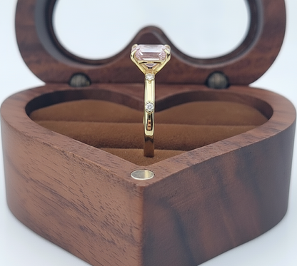 Pink Emerald Cut Lab Created Diamond, Engagement Ring Forever For Love