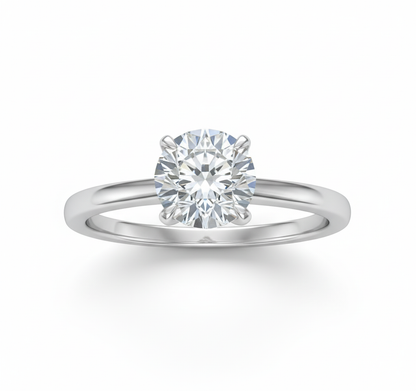 Certified Lab Created Round Solitaire Diamond Engagement Ring in Platinum Forever For Love