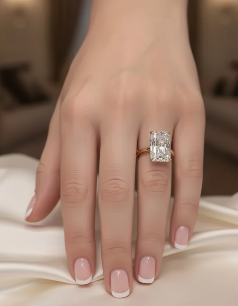 10 carat F Color VS1 Clarity IGI Certified Elongated Radiant Cut Lab Grown Diamond Forever For Love