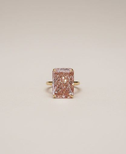 10 carat F Color VS1 Clarity IGI Certified Elongated Pink Radiant Cut Lab Grown Diamond Ring Forever For Love