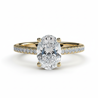 Elegant 1.23 Carat Oval Diamond Ring in Yellow Gold Forever For Love