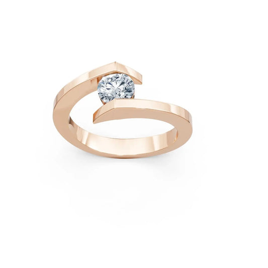 Modern Tension Set Bypass Diamond Ring - Round