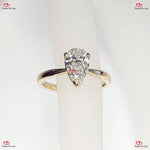 Lab Grown Pear Cut  Yellow Gold Diamond Ring  Modern Diamond Ring Forever For Love
