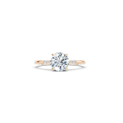 Diamond Accented Round Solitaire Engagement Ring - Round
