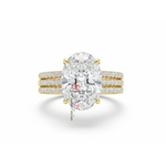 Crushed Ice Oval Cut Moissanite Engagement Ring | Hidden Halo Bridal Set | Pave Set Forever For Love