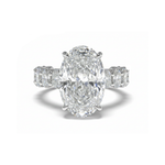 Crushed Ice Oval Engagement Ring - Chunky Oval Band in Solid Gold Forever For Love