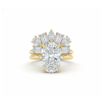 E VS1 CVD Lab Grown Oval Cut Solid Gold Engagement Ring with Hidden Halo | IGI Certified Bridal Set Forever For Love