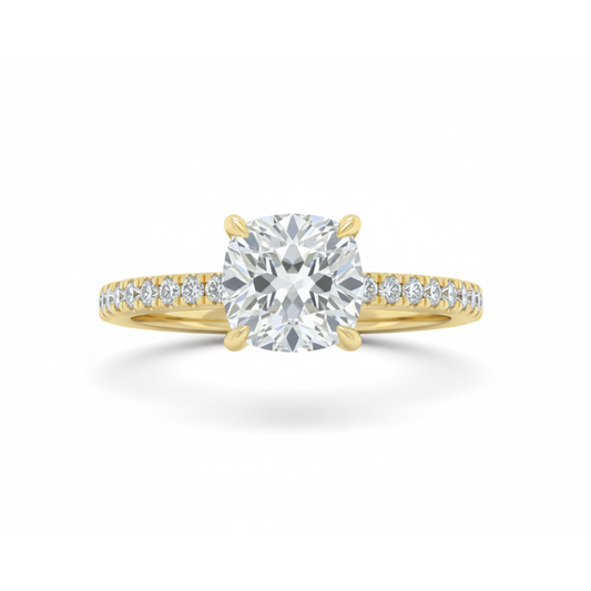 1.5 CT Cushion Old Mine Lab Grown Brilliant Cut IGI Diamond Engagement Ring Forever For Love