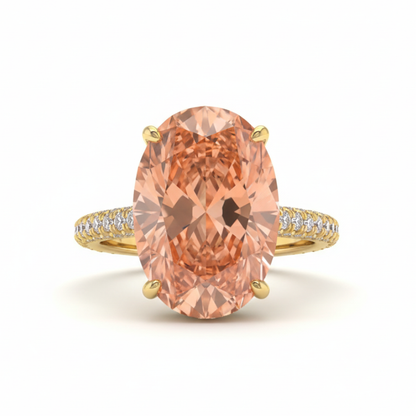 Pink Oval Cut Lab Created Diamond Engagement Ring Forever For Love