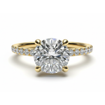 Round Lab Grown Brilliant Cut IGI Diamond Engagement Ring - Solid White Gold Vintage Promise Ring Forever For Love