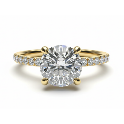 Round Lab Grown Brilliant Cut IGI Diamond Engagement Ring - Solid White Gold Vintage Promise Ring Forever For Love