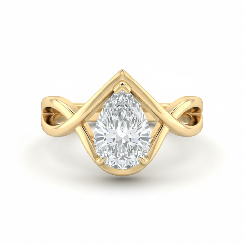 Vintage Oval Cut Lab Grown Diamond Ring |  Oval Engagement Ring | Pear Diamond Wedding Ring for Women | Anniversary Gift Forever For Love