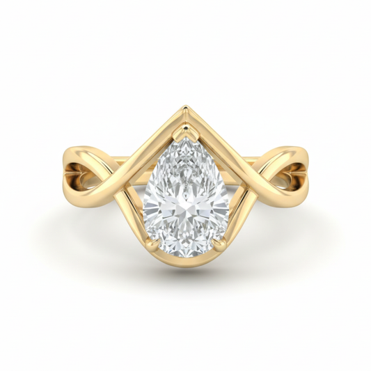 Vintage Oval Cut Lab Grown Diamond Ring |  Oval Engagement Ring | Pear Diamond Wedding Ring for Women | Anniversary Gift Forever For Love