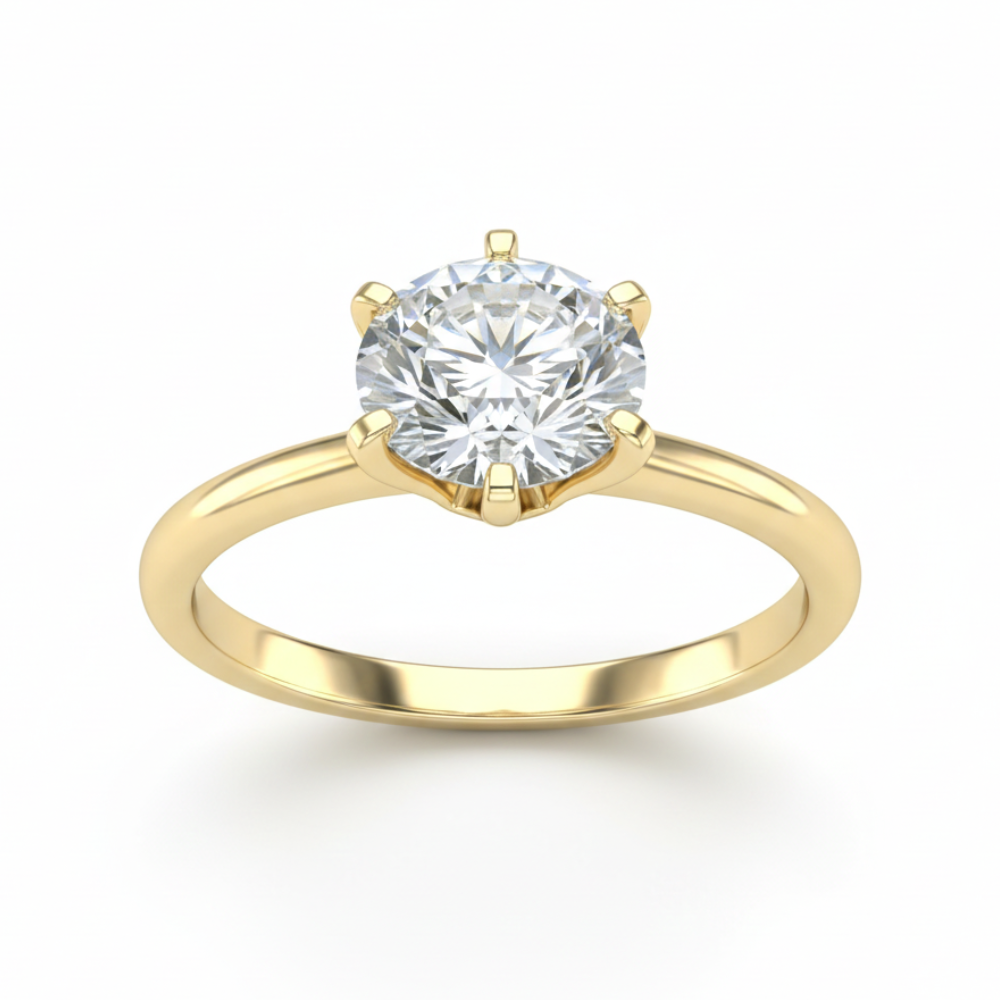 Round Cut Lab Grown Diamond Solitaire Ring | G VS1 | Solid Gold | Ideal Cut Engagement Ring Forever For Love