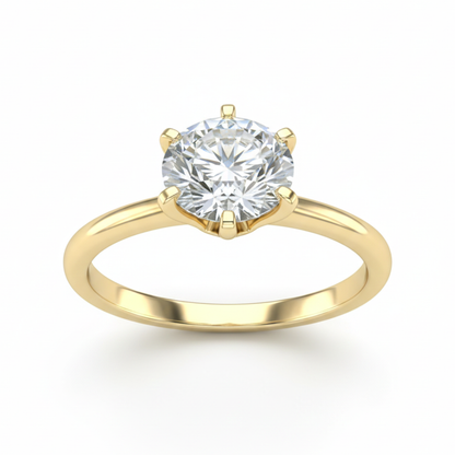 Round Cut Lab Grown Diamond Solitaire Ring | G VS1 | Solid Gold | Ideal Cut Engagement Ring Forever For Love