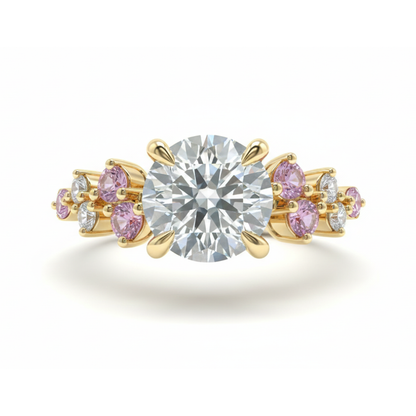 Unique Vintage Round Diamond IGI Certified Lab Created Diamond Cluster Engagement Ring Forever For Love