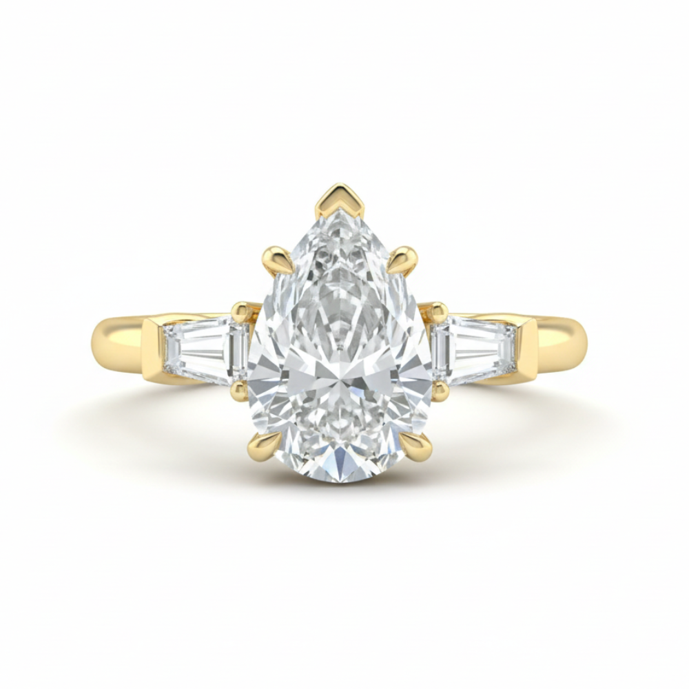 Pear Diamond Engagement Ring – Lab Grown G VVS Diamond in Platinum Solitaire Forever For Love