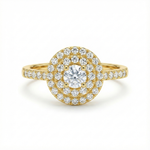 0.5 Carat Double Halo Pave Band Natural Round Diamond ring Forever For Love