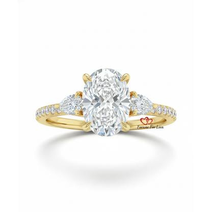 Antique Vintage Style  Brilliant Cut Oval Moissanite Ring Forever For Love