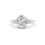 2.5 Carat IGI Certified F Color VVS2 Clarity Oval Cut Lab Grown Three Stone Diamond Engagement Ring with Pear Side Diamonds - White Gold Forever For Love