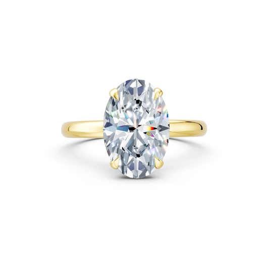 2.5 Carat Oval FVS1 Solitaire Ring Certified Diamond Solitaire Engagement Yellow Gold Ring Lab Created Conflict free Diamond Ring. Forever For Love