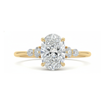 1.5 Carat Oval Lab Diamond Ring with Side Accents Forever For Love