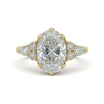 1.5 Carats  Oval Diamond engagement ring unique Cluster Yellow gold engagement ring Forever For Love