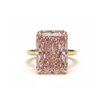 10 carat F Color VS1 Clarity IGI Certified Elongated Pink Radiant Cut Lab Grown Diamond Ring Forever For Love