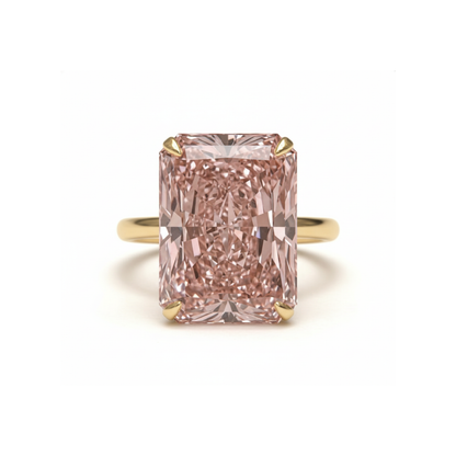 10 carat F Color VS1 Clarity IGI Certified Elongated Pink Radiant Cut Lab Grown Diamond Ring Forever For Love