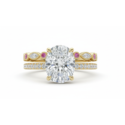 3 Carats Oval Shape Moissanite Engagement Ring Solid Gold Wedding Engagement Ring Forever For Love