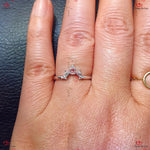 Curved Vintage Pear Cut Diamond Wedding Band | Bridal Stacking Anniversary Ring Forever For Love