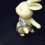 Elongated Crushed Ice Cushion Cut Engagement Ring Forever For Love