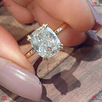 Cushion Cut Moissanite Engagement Ring | Hidden Halo | Radiant Cut Solitaire | Solid Gold Forever For Love