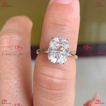 Cushion Cut Engagement Ring with Hidden Halo Forever For Love