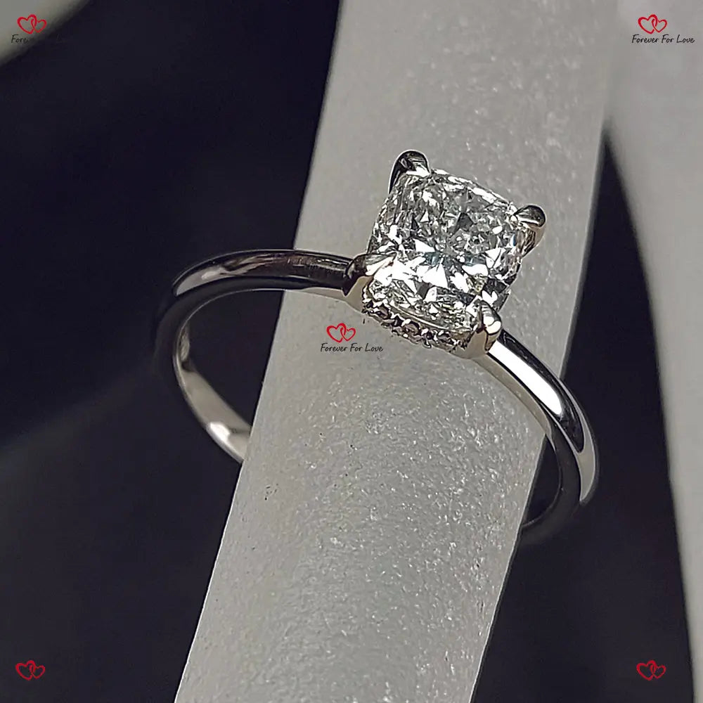 Cushion Cut Diamond Engagement Ring – CGL Certified Forever For Love