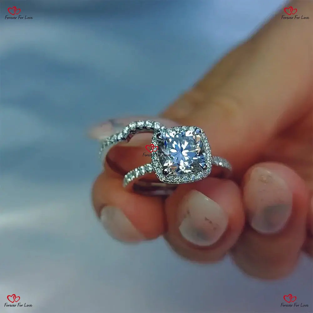 Cushion Cut Diamond Engagement Ring – CGL Certified Forever For Love