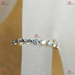 Cushion Cut Moissanite Wedding Set in Yellow Gold Forever For Love